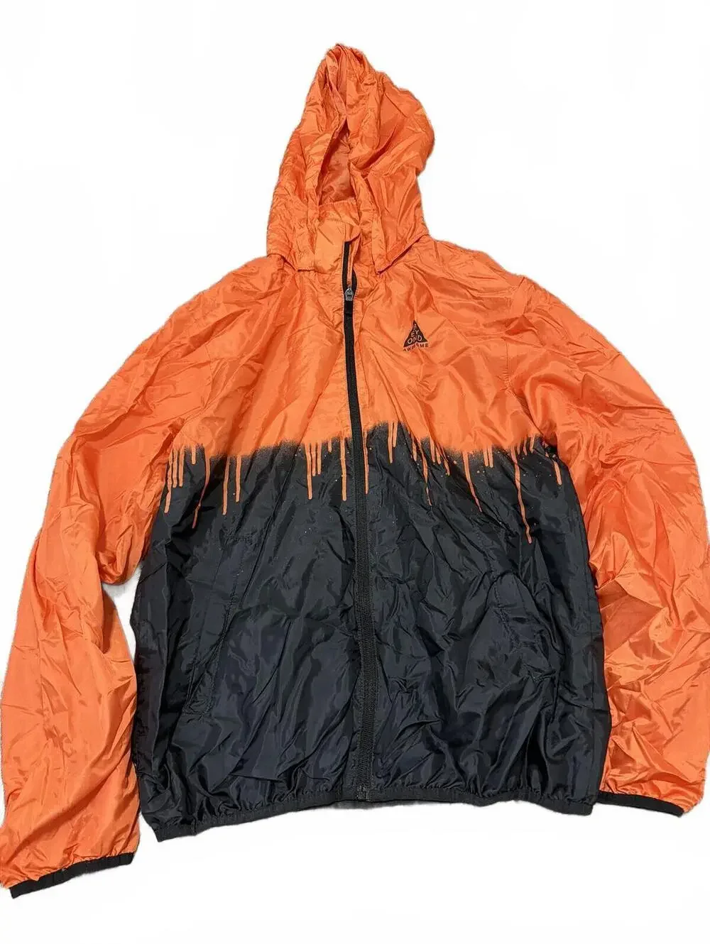 H&M Boys Orange Black Hooded Jacket Size 20
